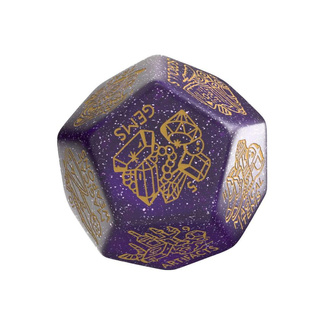 Viridian Jumbo Dice Treasure Generator Die D12 Shimmering Purple