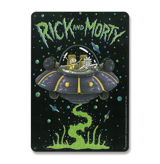 Rick & Morty Tin Sign Spaceship 15 x 21 cm