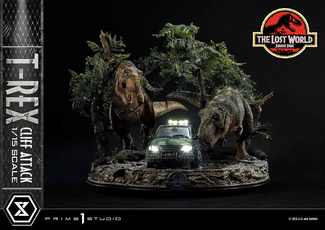 The Lost World Statue 1/15 T-Rex Cliff Attack 53 cm