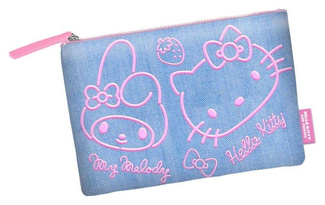 Sanrio Soleil Toiletry Bag Hello Kitty Denim Blue