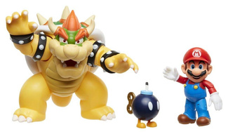 World of Nintendo Action Figure 3-Pack Mario vs. Bowser Lava Battle