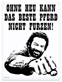Bud Spencer Tin Sign Pferd Faust 30 x 40 cm