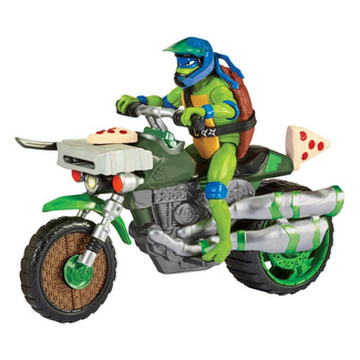 Mutant Mayhem Drive N Kick Action Figure Leonardo & Motorcycle 11 cm