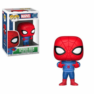 Marvel Comics Funko POP! Marvel Holiday Vinyl Bobble-Head Spider-Man (Ugly Sweater) 9 cm