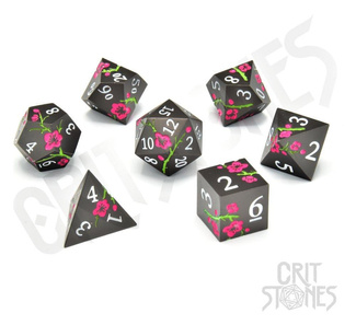 CritStones Metal Dice Set Nighttime Blossom (7)