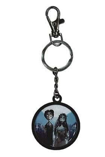 Corpse Bride Metal Keychain Couple & Logo 7 cm