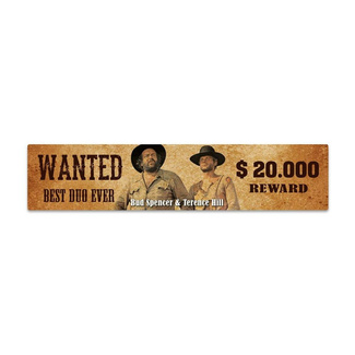 Bud Spencer & Terence Hill Tin Sign with Magnet Wanted 16 x 3,5 cm