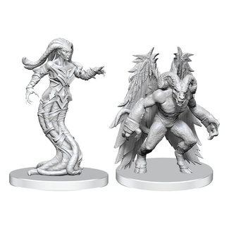 Pathfinder Deep Cuts Unpainted Miniatures Gylou (Handmaiden Devil) & Ferrugon (Rust Devil)