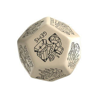 Viridian Jumbo Dice Treasure Generator Die D12 Beige