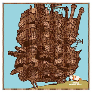 Howl´s Moving Castle Imabari Handkerchief Hauru's Castle 40 x 40 cm