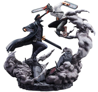 Chainsaw Man Statue Super Situation Figure Chainsaw Man vs. Samurai Sword 26 cm