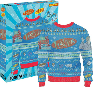 Festivus Ugly Christmas Sweater Shaped 1000 Piece Jigsaw Puzzle